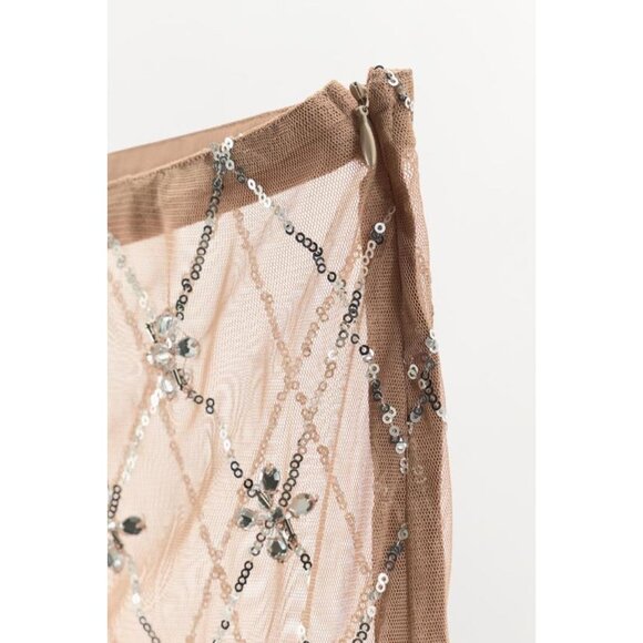 ZARA BEADED EMBROIDERED MIDI SKIRT - Picture 8 of 8